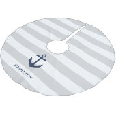 Nautisch anker en streep gepersonaliseerd kerstboom rok (Gekanteld)