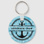 Nautisch Anker en Touw Split Monogram Sleutelhanger (Voorkant)