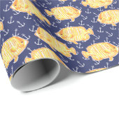 Nautisch Anker en Tropisch Vispatroon Cadeaupapier (Rol Hoek)