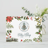 Nautisch Anker Familie Strandhuis Kerstmis Feestdagenkaart (Staand voorkant)