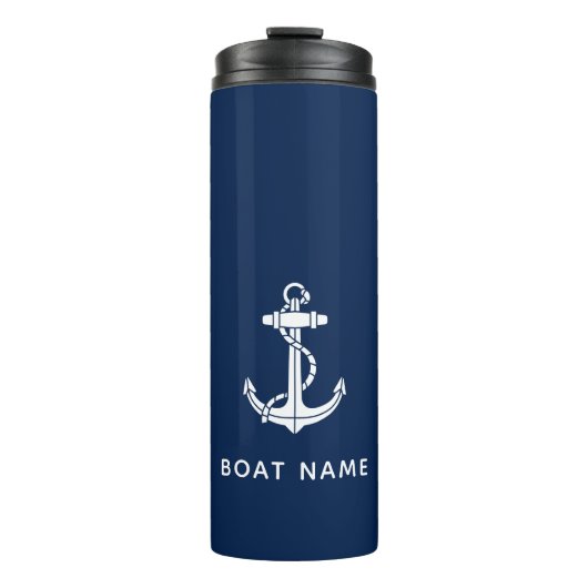 Nautisch anker familie strandtrip aangepaste merch thermosbeker (Voorkant)