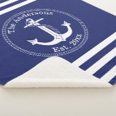 Nautisch anker familienaam kleur kiezen sherpa deken (3/4)