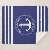 Nautisch anker familienaam kleur kiezen sherpa deken (Voorkant (horizontaal))