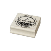 Nautisch Anker Familienaam & Ronde Return-adres Rubberstempel (Stempel)