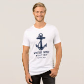 Nautisch Anker Familiereis Marine Blue Boating Tri-Blend Shirt (Voorkant volledig)