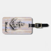  nautisch anker, gepersonaliseerd bagagelabel (Voorkant horizontaal)