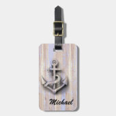  nautisch anker, gepersonaliseerd bagagelabel (Voorkant verticaal)