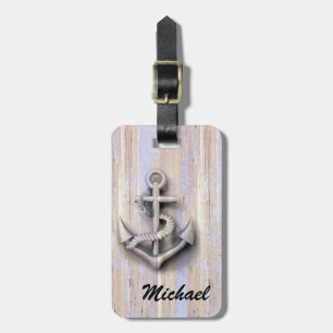  nautisch anker, gepersonaliseerd bagagelabel