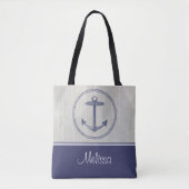 Nautisch anker | Gepersonaliseerd Tote Bag (Voorkant)