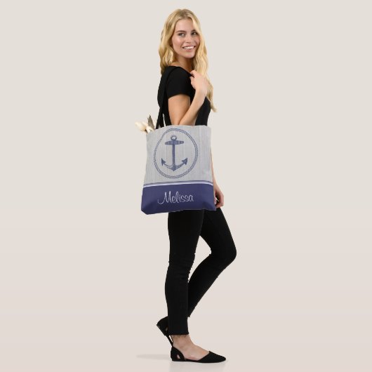 Nautisch anker | Gepersonaliseerd Tote Bag (Op model)