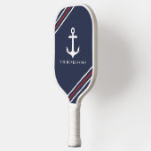 Nautisch Anker Gepersonaliseerde Donker Navy Blue  Pickleball Paddle (Links)
