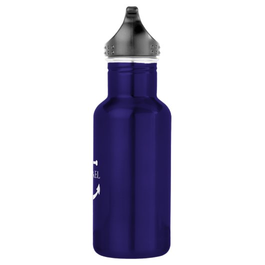 nautisch anker gepersonaliseerde naam waterfles  (Rechts)