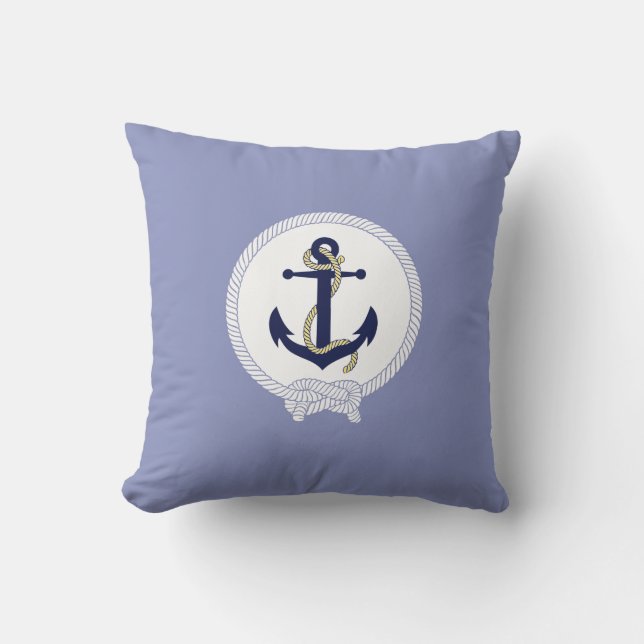 Nautisch anker/golven/Nautisch anker embleem Kussen (Voorkant)