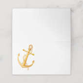 Nautisch Anker Goud Trouwstrand Zomer Elegant Plaatskaartje (Buitenkant ongevouwen)
