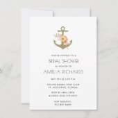 Nautisch Anker Gouden Streep Vrijgezellenfeest Nod Kaart (Voorkant)