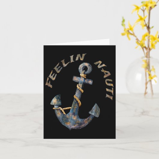 Nautisch anker Grappig varen Zeilen Voelen Nauti Kaart (Gele Bloem)