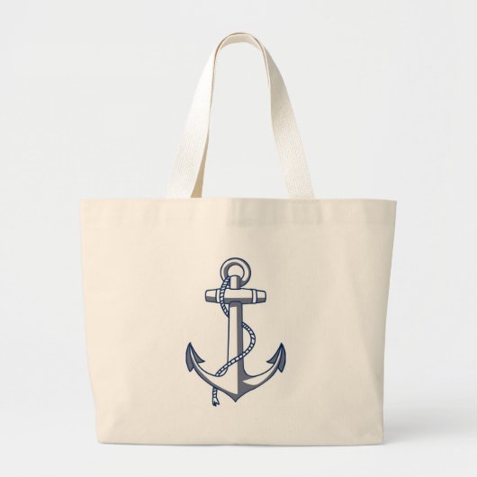 Nautisch anker grote tote bag (Voorkant)
