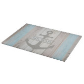 Nautisch Anker Houten Naam Kust Cadeau Snijplank (Hoek)