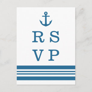 Nautisch Anker Huwelijk RSVP Briefkaart