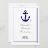 Nautisch anker huwelijksmenu menu (Voorkant / Achterkant)