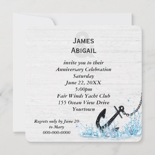 Nautisch anker in de partij Jubileum water Kaart (Voorkant)