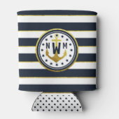 Nautisch Anker in Marine & Goud Blikjeskoeler (Achterkant)