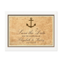 Nautisch anker ingelijst  papier Sla de datum op