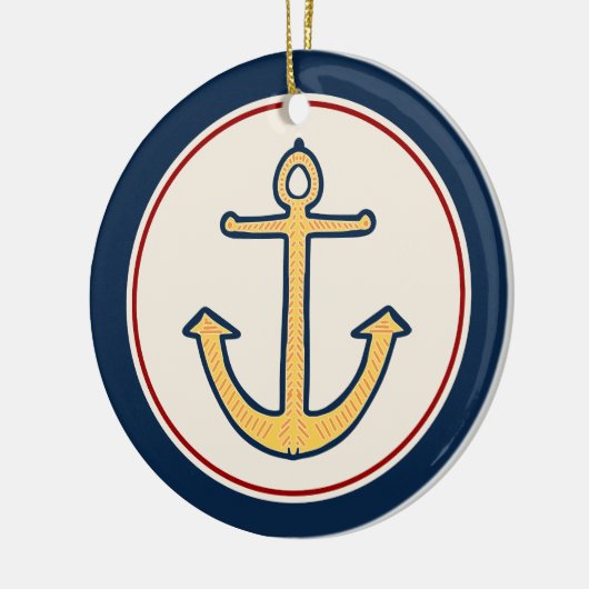 Nautisch anker keramisch ornament (Links)