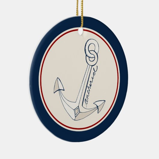 Nautisch anker keramisch ornament (Rechts)