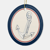 Nautisch anker keramisch ornament (Links)