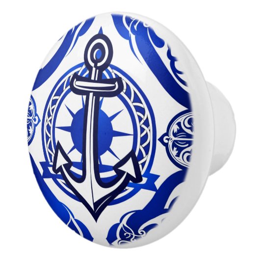 Nautisch anker keramische knop (Rechts)