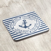 Nautisch Anker Kompas Gestreepte Bootnaam Bier Onderzetter