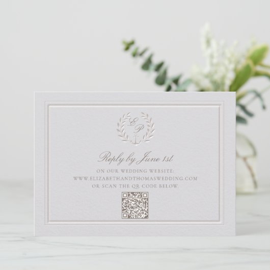 Nautisch anker krans formele QR bruiloft reactie (Staand voorkant)