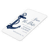 Nautisch Anker Kustbruiloft Save the Date Magneet (Linkerzijde)