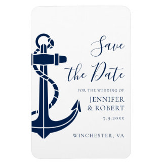 Nautisch Anker Kustbruiloft Save the Date Magneet