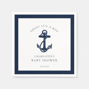 Nautisch Anker Kustjongen Baby shower Papier Servet