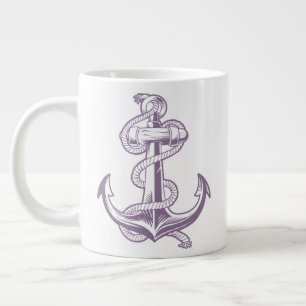 Nautisch Anker (licht tan) Grote Koffiekop