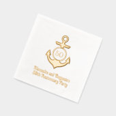 Nautisch Anker Lijst #1 Jubileum Party Folie Servetten (Links)