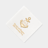 Nautisch Anker Lijst #1 Jubileum Party Folie Servetten (Rechts)