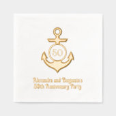 Nautisch Anker Lijst #1 Jubileum Party Folie Servetten (Voorkant)