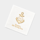 Nautisch Anker Lijst #1 Verjaardagsfeest Folie Servetten (Links)