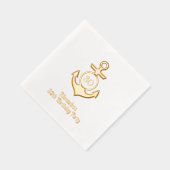 Nautisch Anker Lijst #1 Verjaardagsfeest Folie Servetten (Rechts)