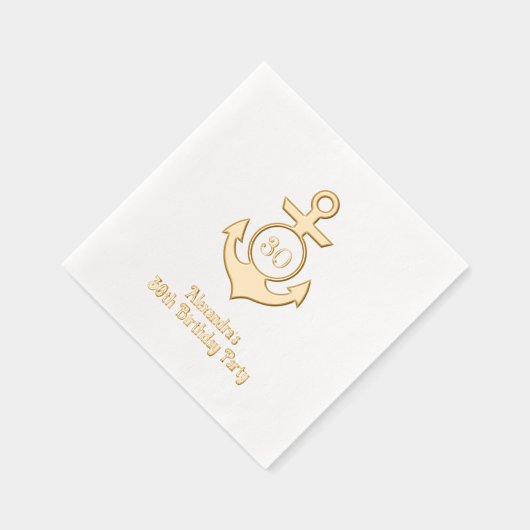 Nautisch Anker Lijst #1 Verjaardagsfeest Folie Servetten (Rechts)