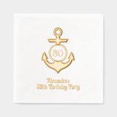 Nautisch Anker Lijst #1 Verjaardagsfeest Folie Servetten (Voorkant)