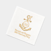 Nautisch Anker Lijst #2 Jubileum Party Folie Servetten (Links)