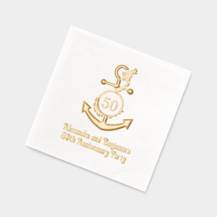 Nautisch Anker Lijst #2 Jubileum Party Folie Servetten