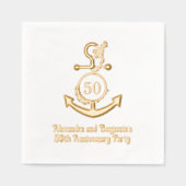 Nautisch Anker Lijst #2 Jubileum Party Folie Servetten (Voorkant)