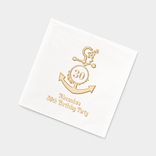 Nautisch Anker Lijst #2 Verjaardagsfeest Folie Servetten (Links)