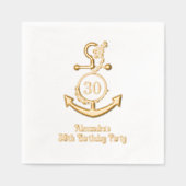 Nautisch Anker Lijst #2 Verjaardagsfeest Folie Servetten (Voorkant)