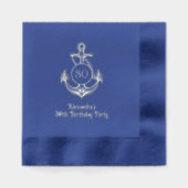 Nautisch Anker Lijst #6 Verjaardagsfeest Folie Servetten (Voorkant)